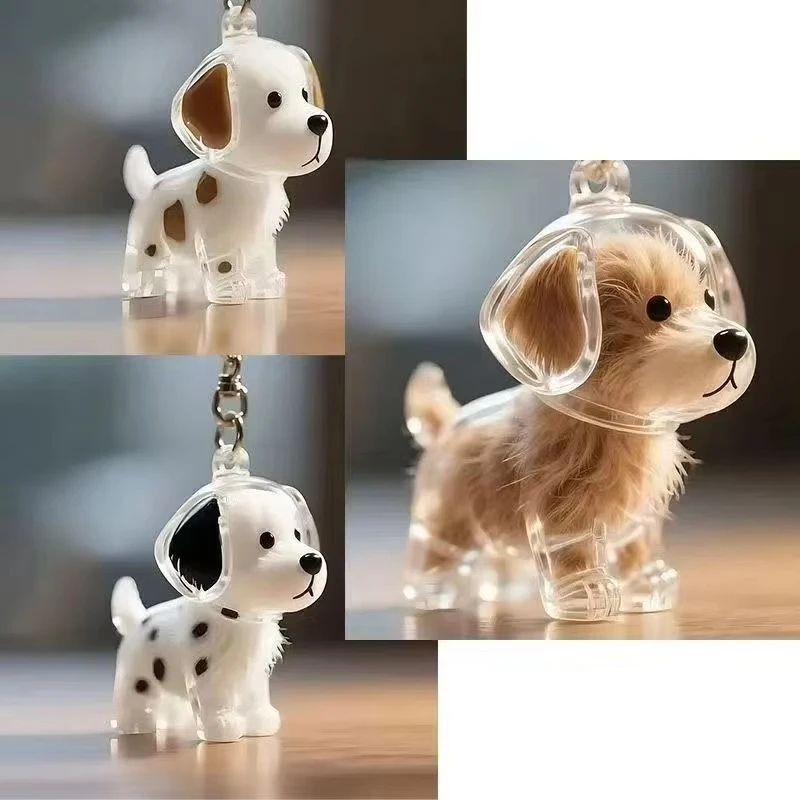 Dog Hair Keepsake Keychain Pendant – Pet Fur Memory Holder for Bags, Car Keys, Couples Gift & Souvenir Decoration