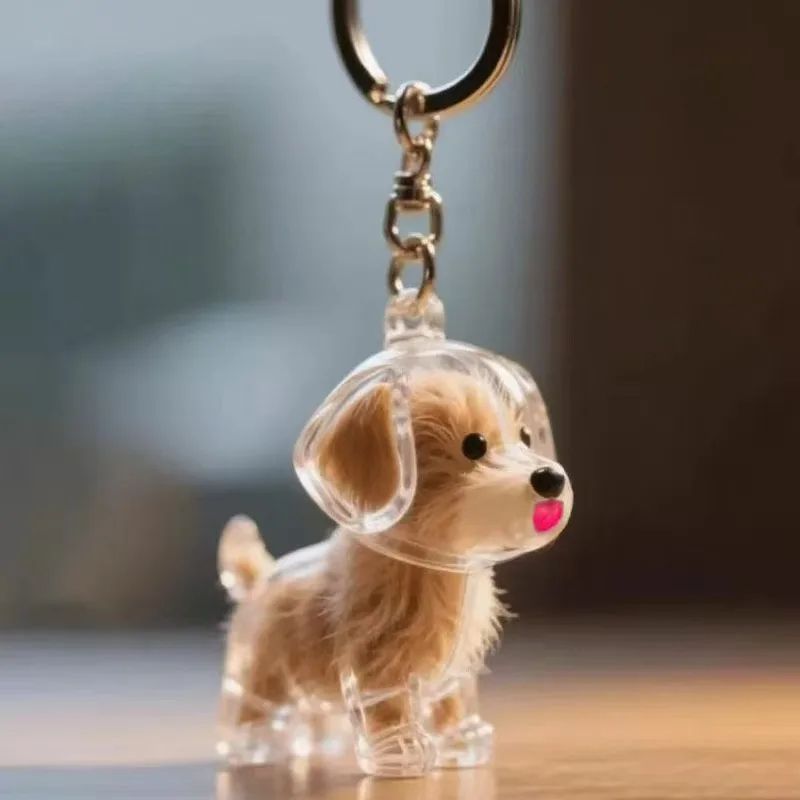 Dog Hair Keepsake Keychain Pendant – Pet Fur Memory Holder for Bags, Car Keys, Couples Gift & Souvenir Decoration