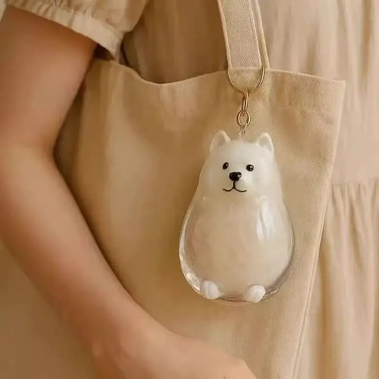 Dog Hair Keepsake Keychain Pendant – Pet Fur Memory Holder for Bags, Car Keys, Couples Gift & Souvenir Decoration