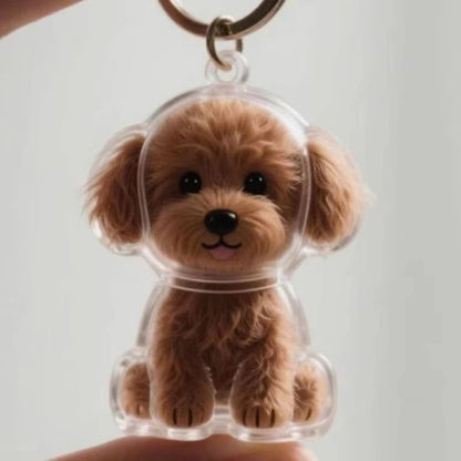 Dog Hair Keepsake Keychain Pendant – Pet Fur Memory Holder for Bags, Car Keys, Couples Gift & Souvenir Decoration