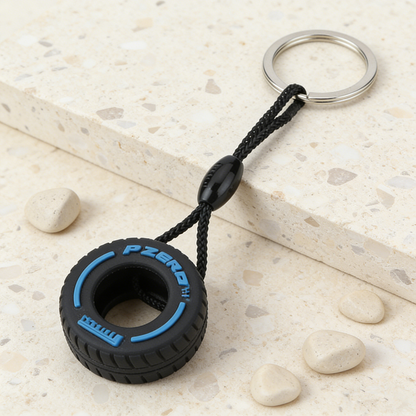 Premium PVC Tire Keychain Stylish Car Keychain Accessory
