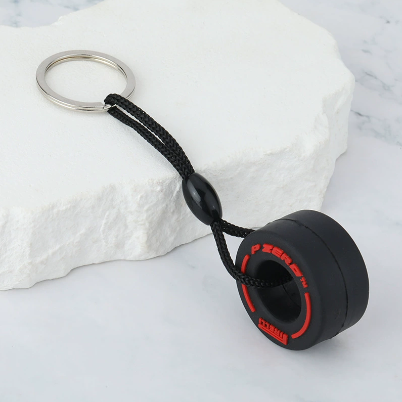Premium PVC Tire Keychain Stylish Car Keychain Accessory