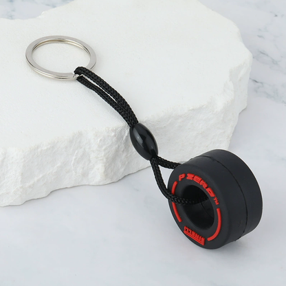 Premium PVC Tire Keychain Stylish Car Keychain Accessory
