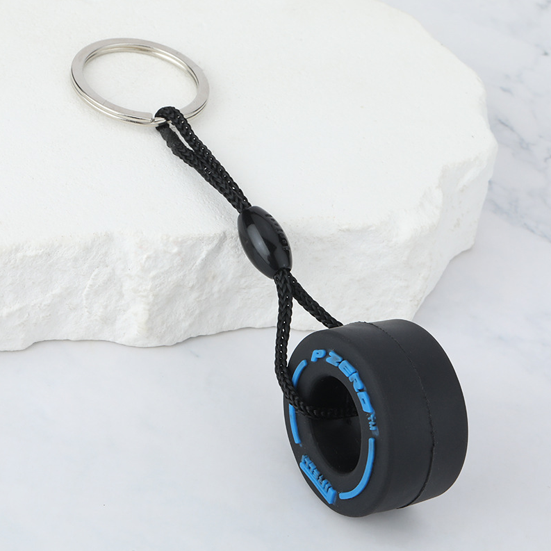 Premium PVC Tire Keychain Stylish Car Keychain Accessory