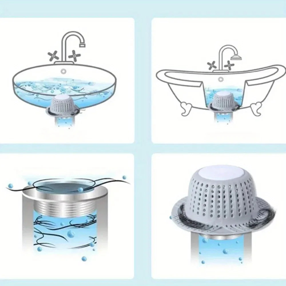 DrainGuard Pop Up Hair Catcher Stopper for Bathtub, Shower & Bathroom Sink