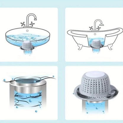 DrainGuard Pop Up Hair Catcher Stopper for Bathtub, Shower & Bathroom Sink