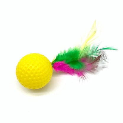 Five Piece Feather Cat Ball Toy Set for Indoor Chase and Solo Play