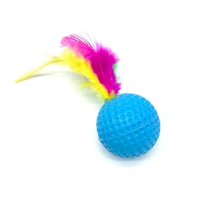 Five Piece Feather Cat Ball Toy Set for Indoor Chase and Solo Play
