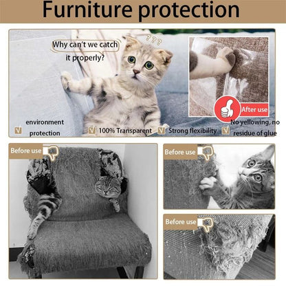 Transparent Cat Sofa Protector Pads for Self Adhesive Furniture Scratch Protection
