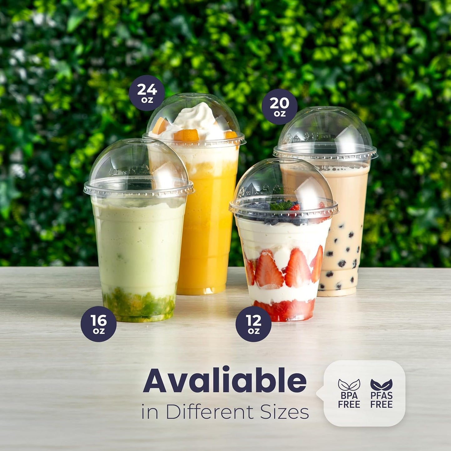 Clear Plastic Fruit Cups with Dome Lids for Parfaits