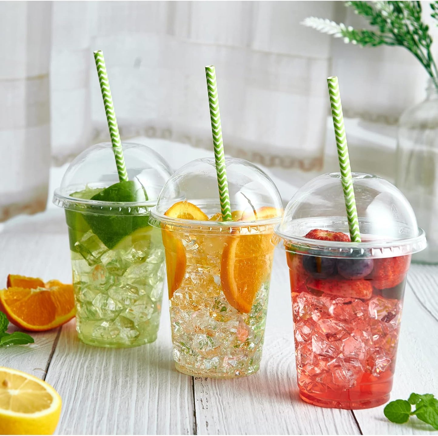 Clear Plastic Fruit Cups with Dome Lids for Parfaits