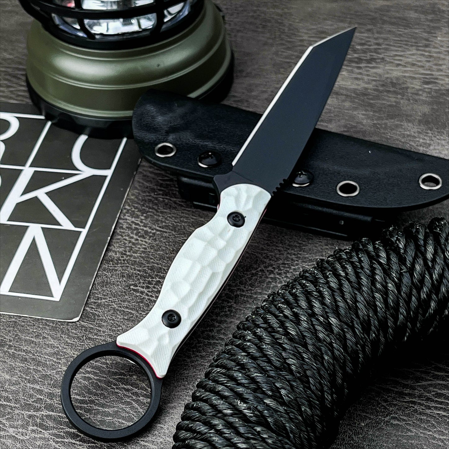Tactical Fixed Outdoor Camping Knife with blade & Premium handle