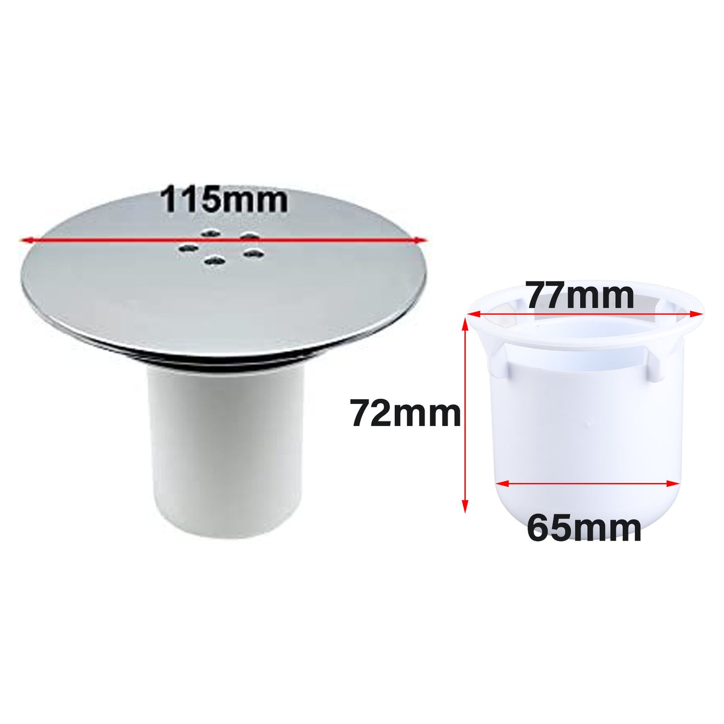 FastFlow Shower Drain Cover & Hair Trap Replacement for 90mm Waste Holes