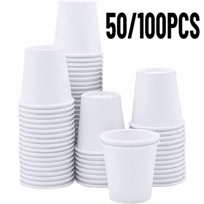 White Paper Cups Durable Disposable Paper Cups for Juice, Coffee & Drinks
