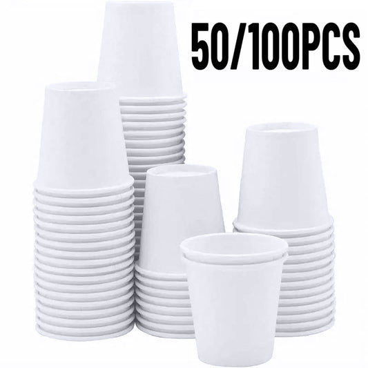 White Paper Cups Durable Disposable Paper Cups for Juice, Coffee & Drinks