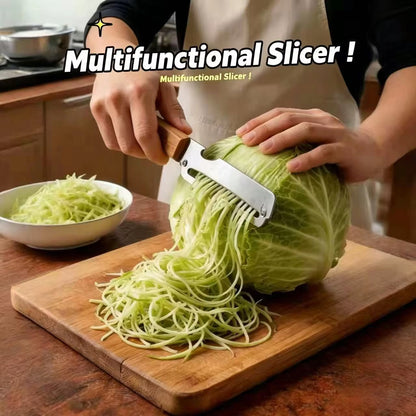 Premium Stainless Steel Vegetable & Fruit Peeler with Wooden Handle Multi Functional Kitchen Slicer