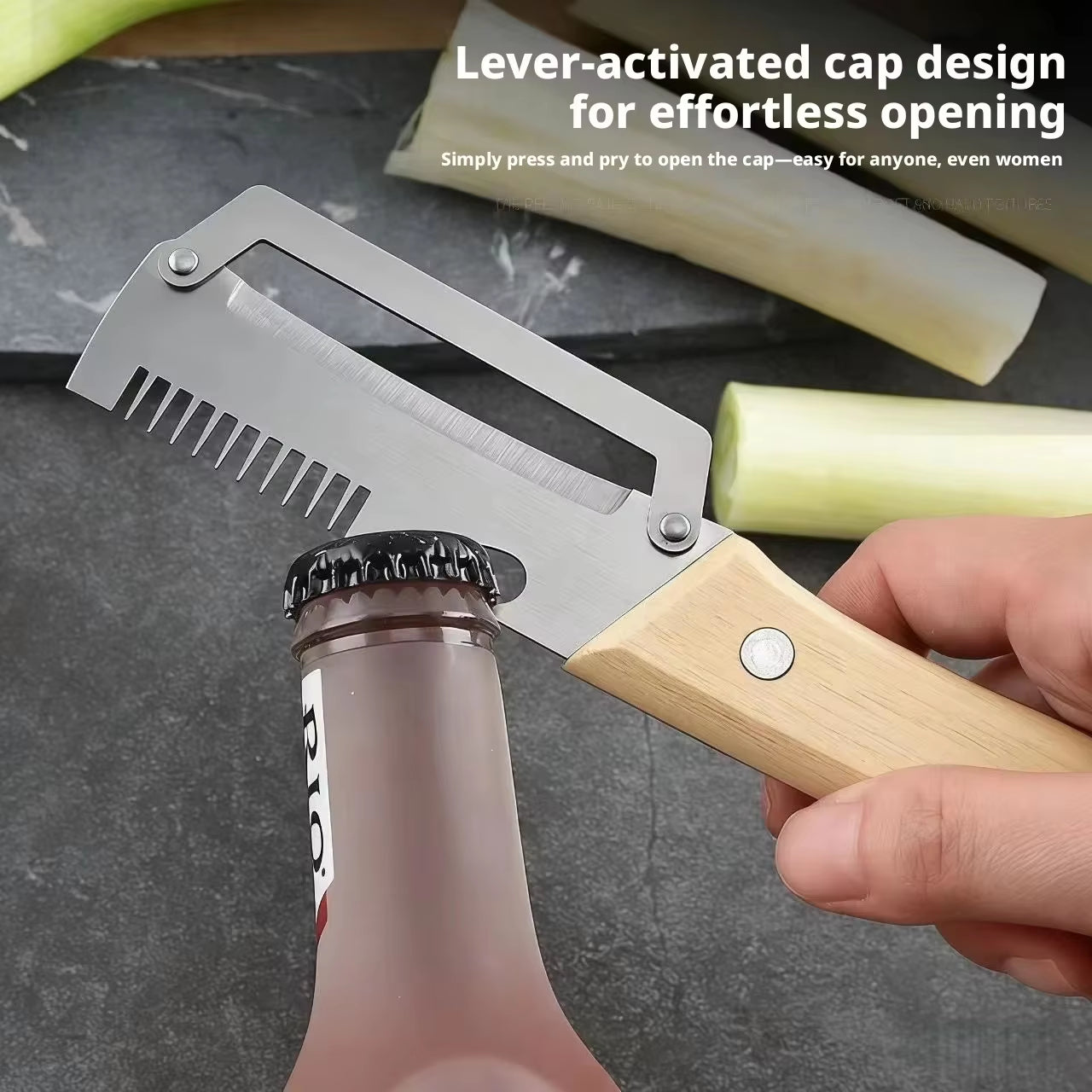 Premium Stainless Steel Vegetable & Fruit Peeler with Wooden Handle Multi Functional Kitchen Slicer