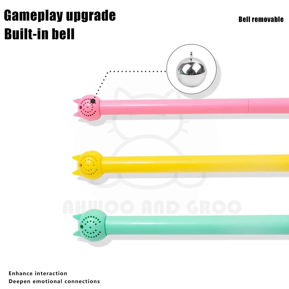 Interactive Mouse Tail Cat Teaser Wand Toy with Bell