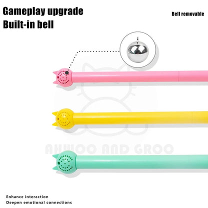 Interactive Mouse Tail Cat Teaser Wand Toy with Bell