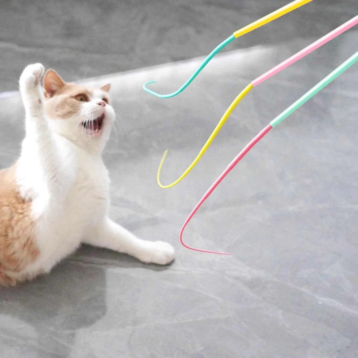 Interactive Mouse Tail Cat Teaser Wand Toy with Bell
