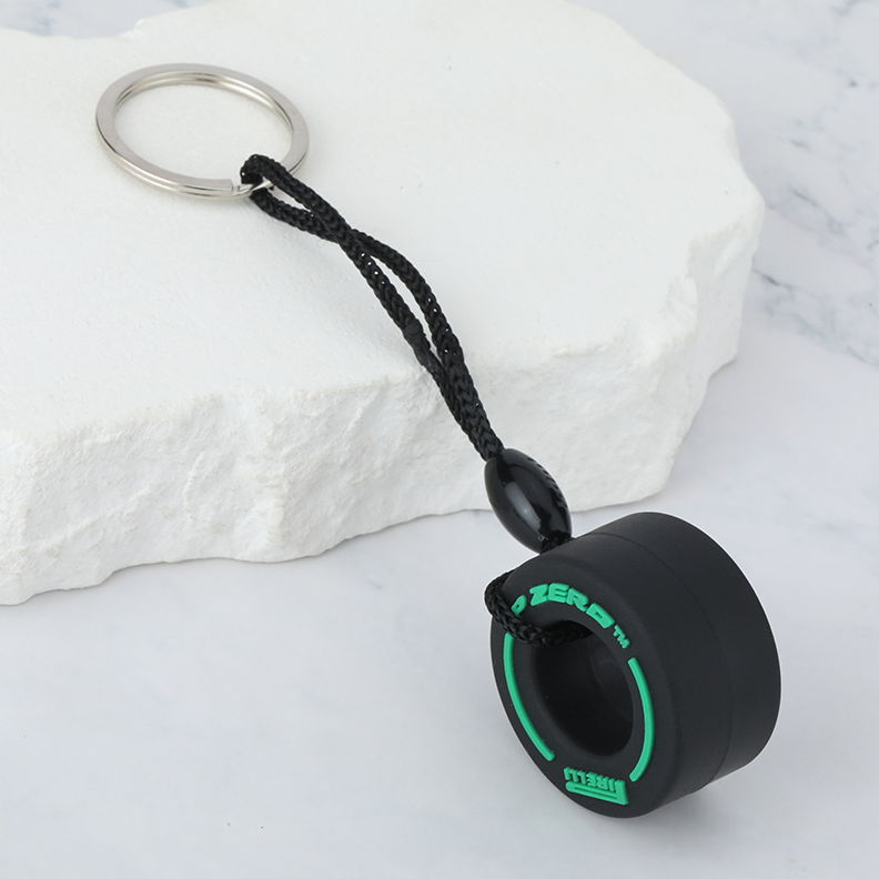 Creative PVC Tire Keychain Stylish Automotive Keychain Accessory
