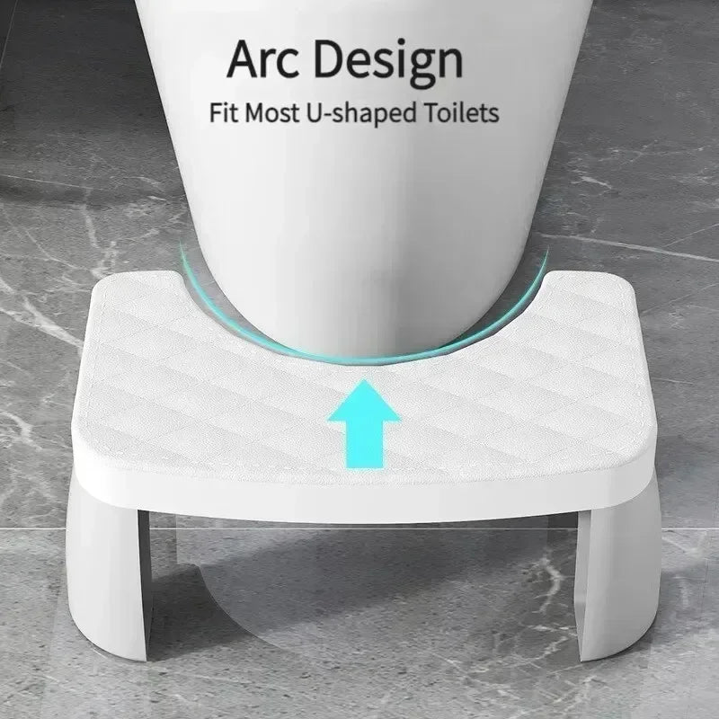 Ergonomic Waterproof Toilet Stool Non Slip Squatting Footstool for Adults, Pregnant Women, and Kids