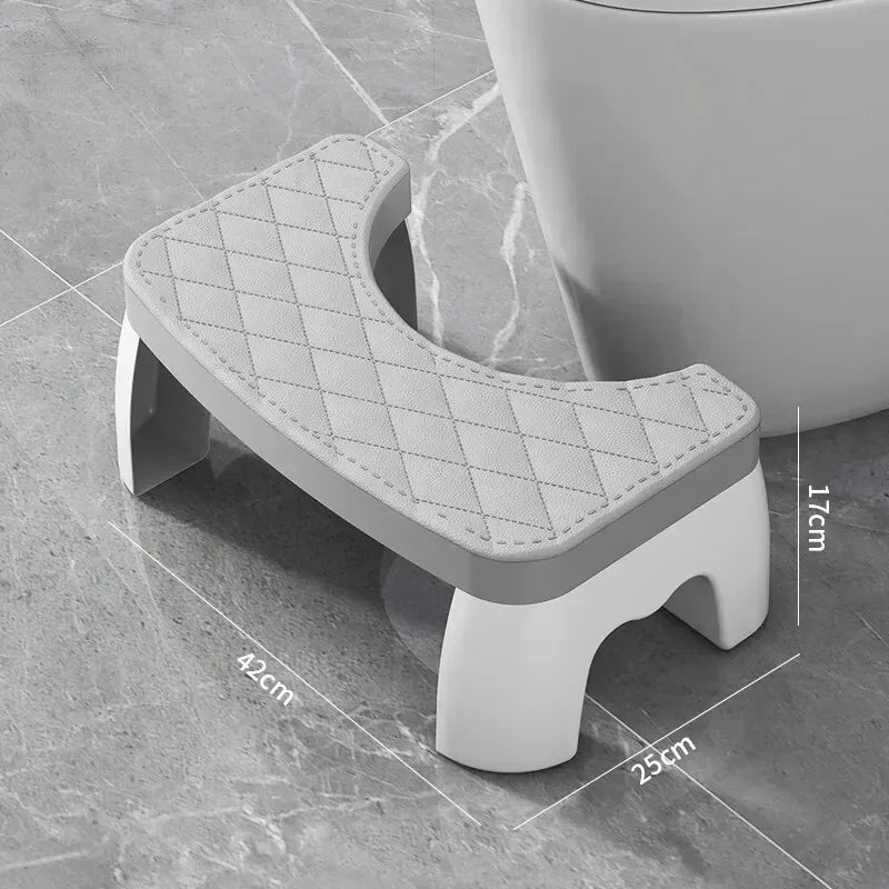 Ergonomic Waterproof Toilet Stool Non Slip Squatting Footstool for Adults, Pregnant Women, and Kids