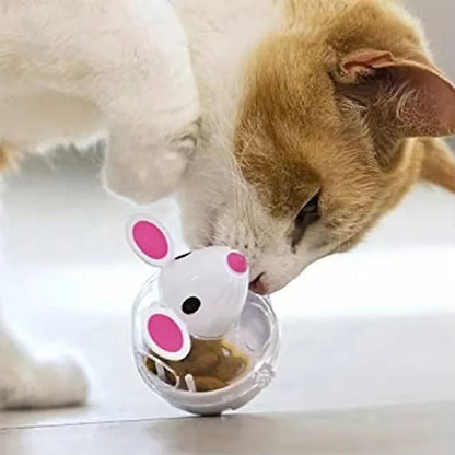 Interactive Mouse Treat Puzzle Toy for Cats Indoor Hunting & Food Dispensing Game