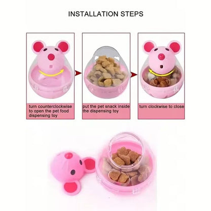 Interactive Mouse Treat Puzzle Toy for Cats Indoor Hunting & Food Dispensing Game