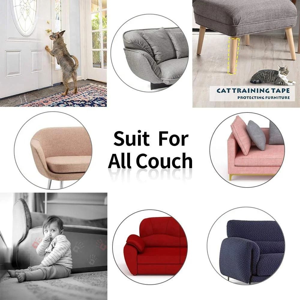 Transparent Cat Scratch Furniture Protector Tape Self Adhesive Couch Sofa Guard Roll
