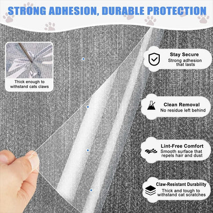Transparent Cat Scratch Furniture Protector Tape Self Adhesive Couch Sofa Guard Roll