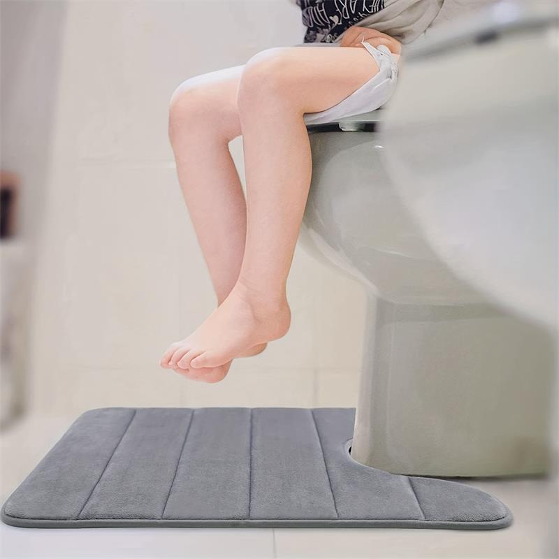 U Shaped Memory Foam Bath Mat Super Absorbent Toilet Rug
