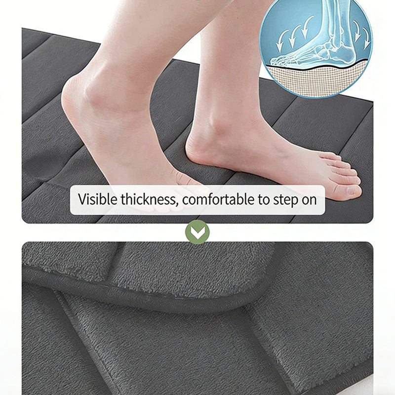 U Shaped Memory Foam Bath Mat Super Absorbent Toilet Rug