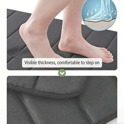U Shaped Memory Foam Bath Mat Super Absorbent Toilet Rug