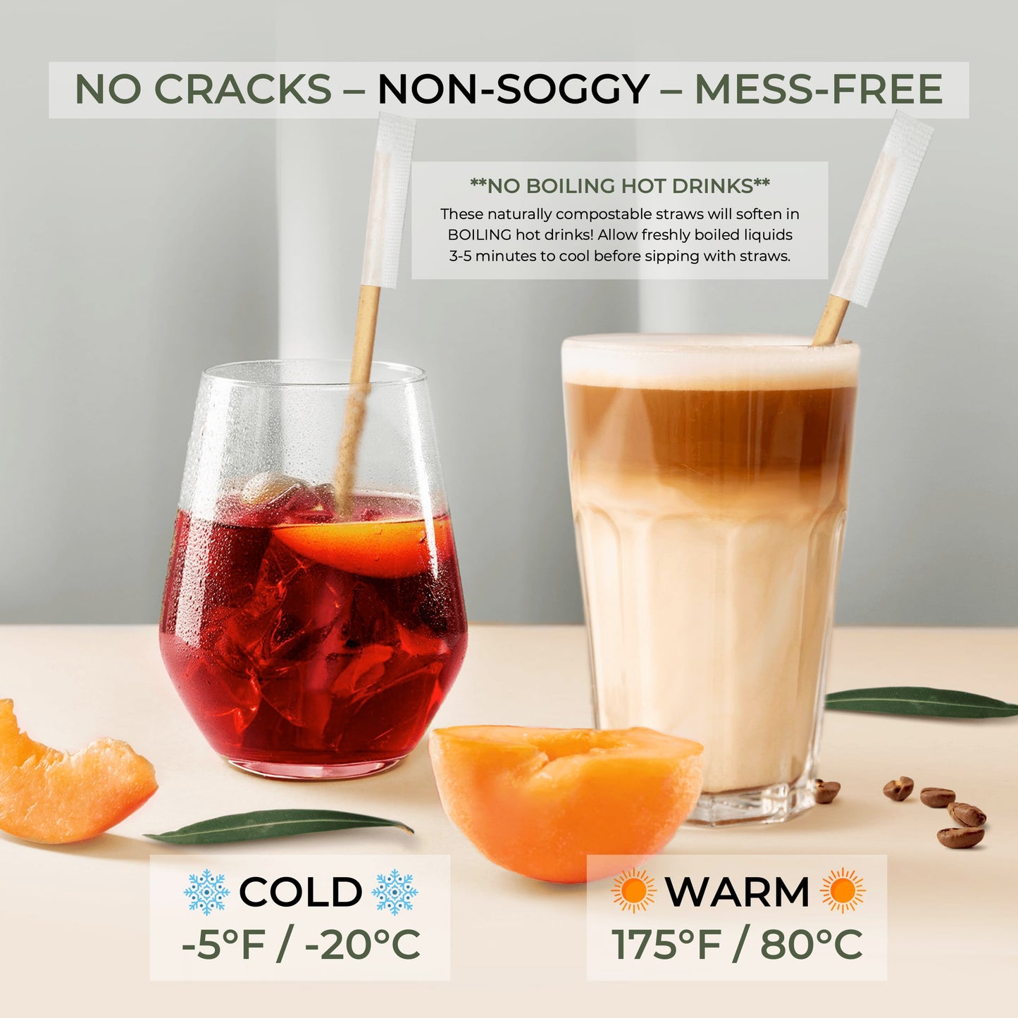 Premium Individually Wrapped Eco Friendly Paper Straws for Juices, Coffee & Partie