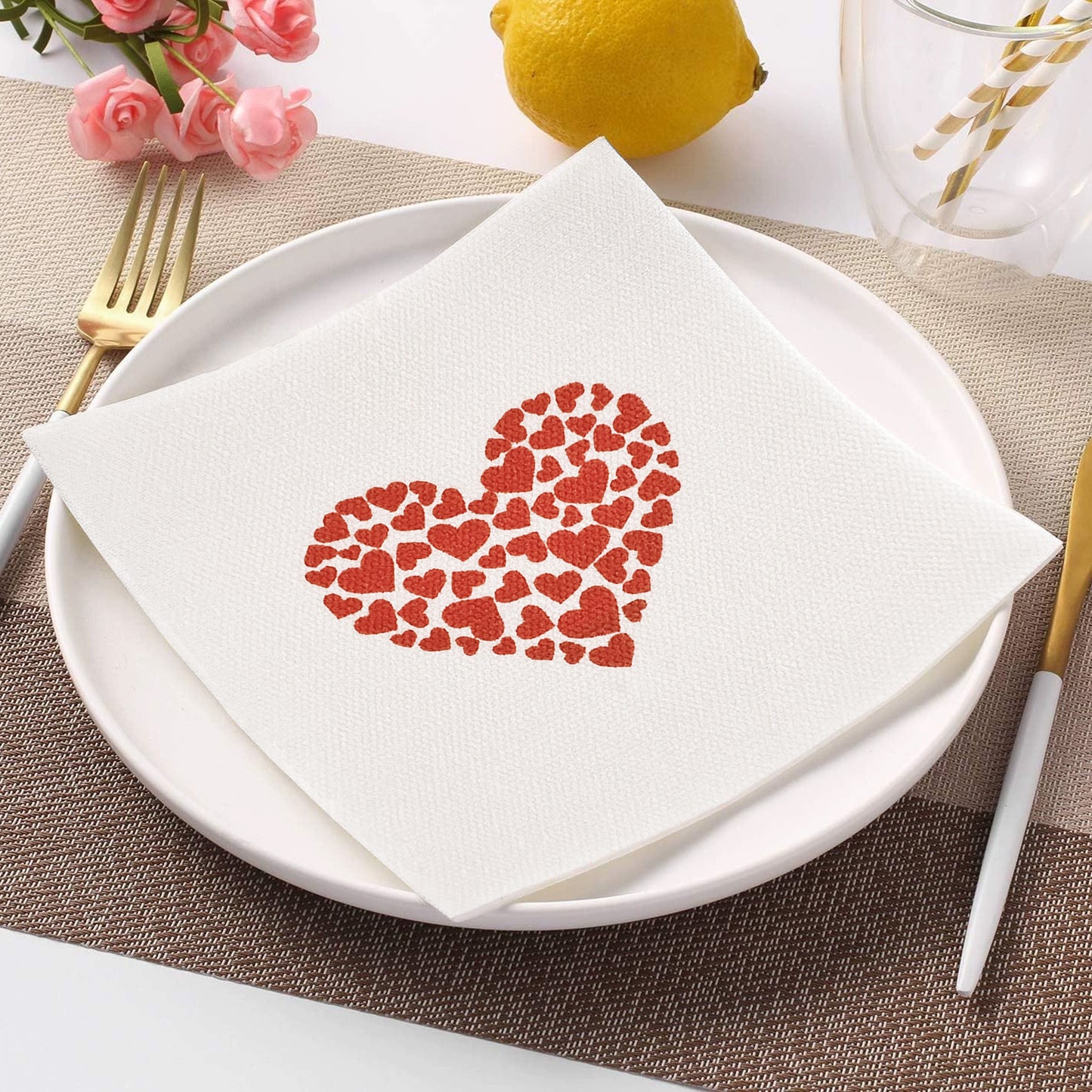 Elegant Disposable Cocktail Napkins Linen Feel Wedding Party Beverage Napkins