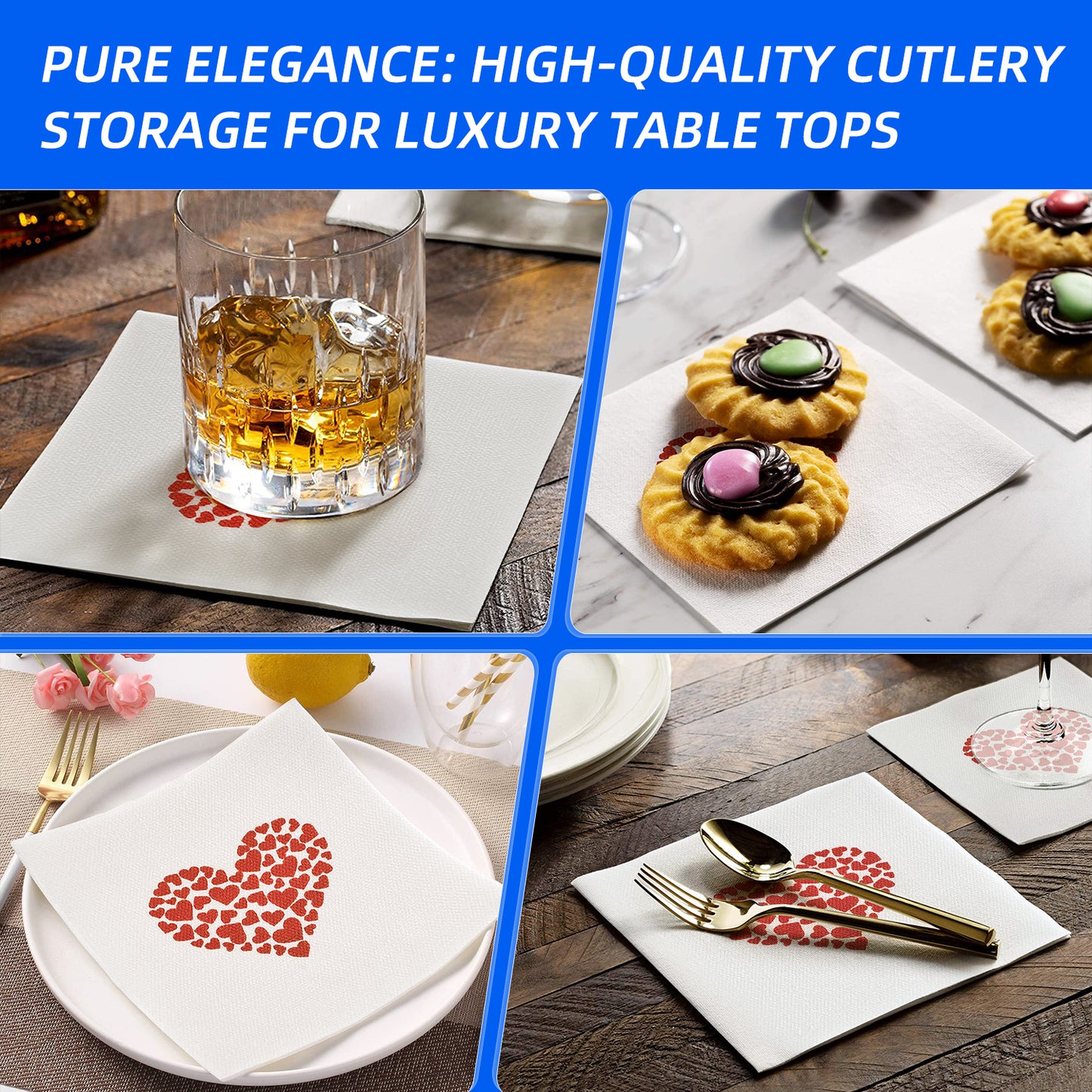 Elegant Disposable Cocktail Napkins Linen Feel Wedding Party Beverage Napkins