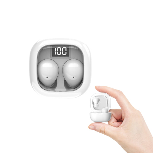 All Day Comfort Clip On Open Ear Bluetooth Earbuds for Small Ears with Playtime & Digital Display