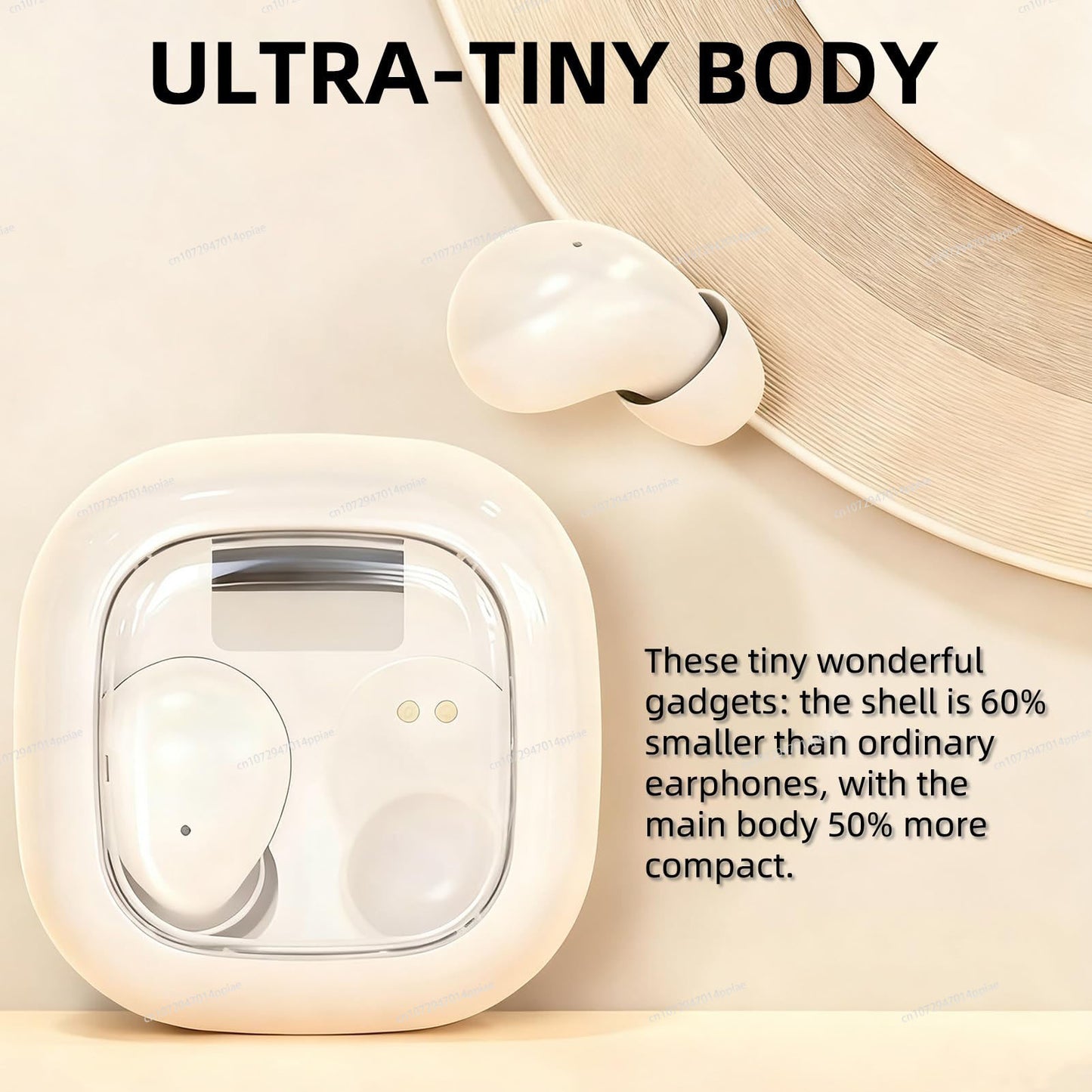 All Day Comfort Clip On Open Ear Bluetooth Earbuds for Small Ears with Playtime & Digital Display