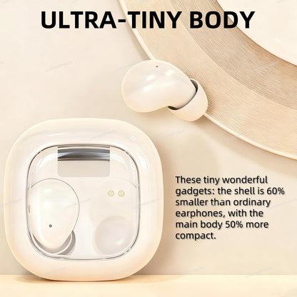 All Day Comfort Clip On Open Ear Bluetooth Earbuds for Small Ears with Playtime & Digital Display