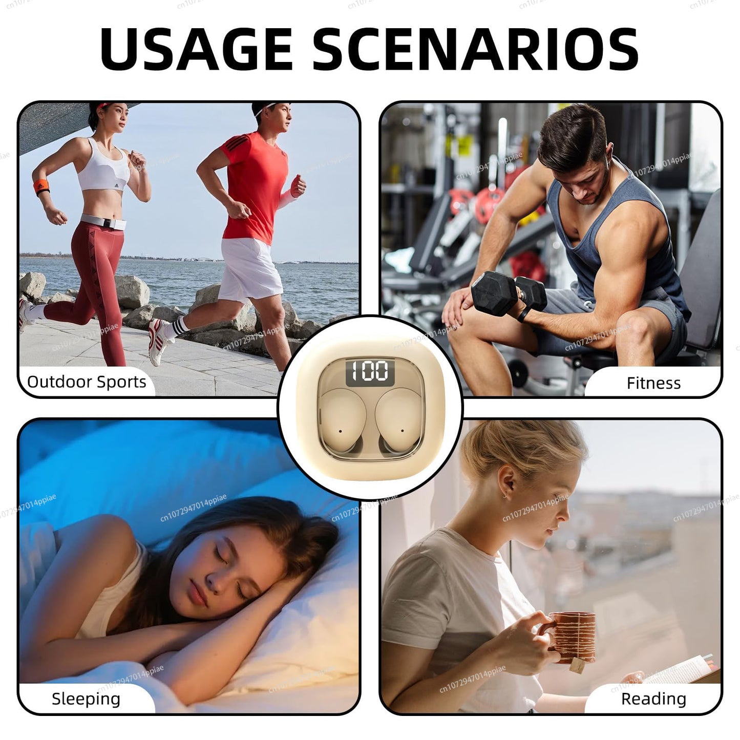 All Day Comfort Clip On Open Ear Bluetooth Earbuds for Small Ears with Playtime & Digital Display