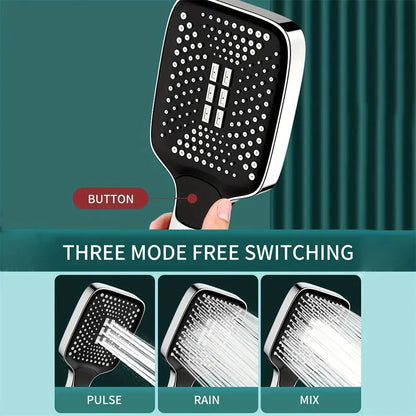Adjustable High Pressure Rainfall Shower Head with Spray Modes