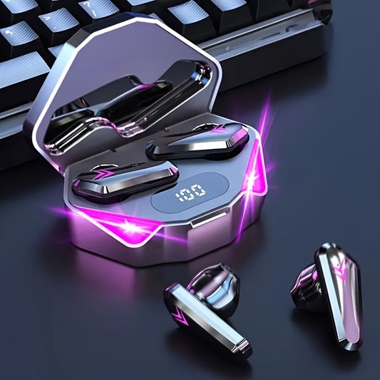 LED Display Bluetooth Gaming Earbuds with Noise Cancellation & Wireless Charging Case