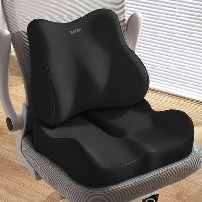 Premium Memory Foam Seat Cushion with Lumbar Support Pillow Ergonomic Seat Cushion for Car & Office Chair Comfort