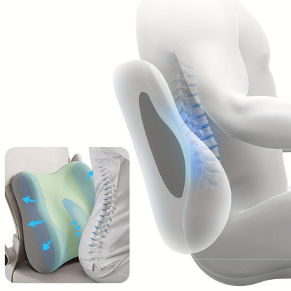 Premium Memory Foam Seat Cushion with Lumbar Support Pillow Ergonomic Seat Cushion for Car & Office Chair Comfort