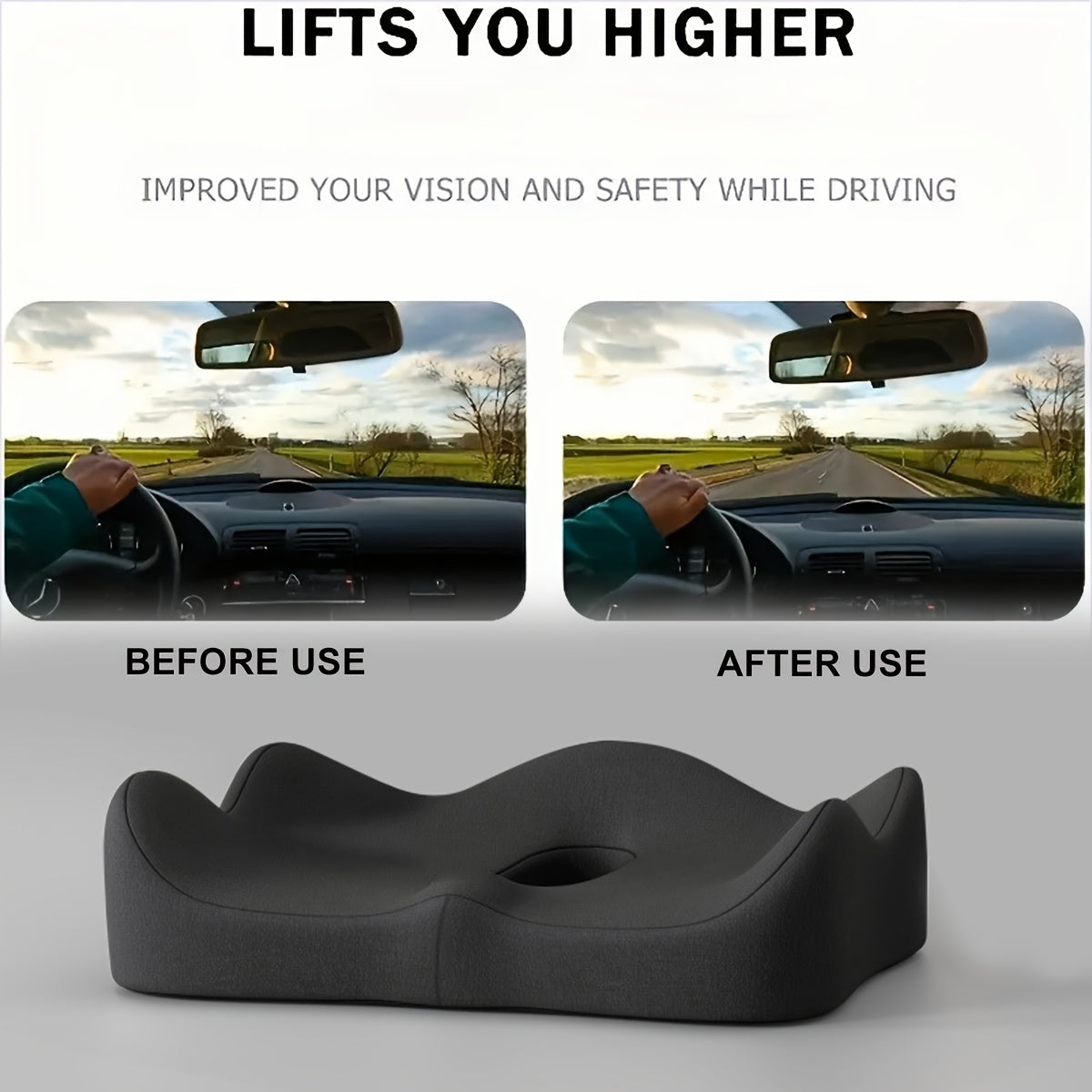 Premium Memory Foam Seat Cushion with Lumbar Support Pillow Ergonomic Seat Cushion for Car & Office Chair Comfort