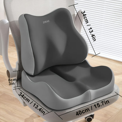 Premium Memory Foam Seat Cushion with Lumbar Support Pillow Ergonomic Seat Cushion for Car & Office Chair Comfort