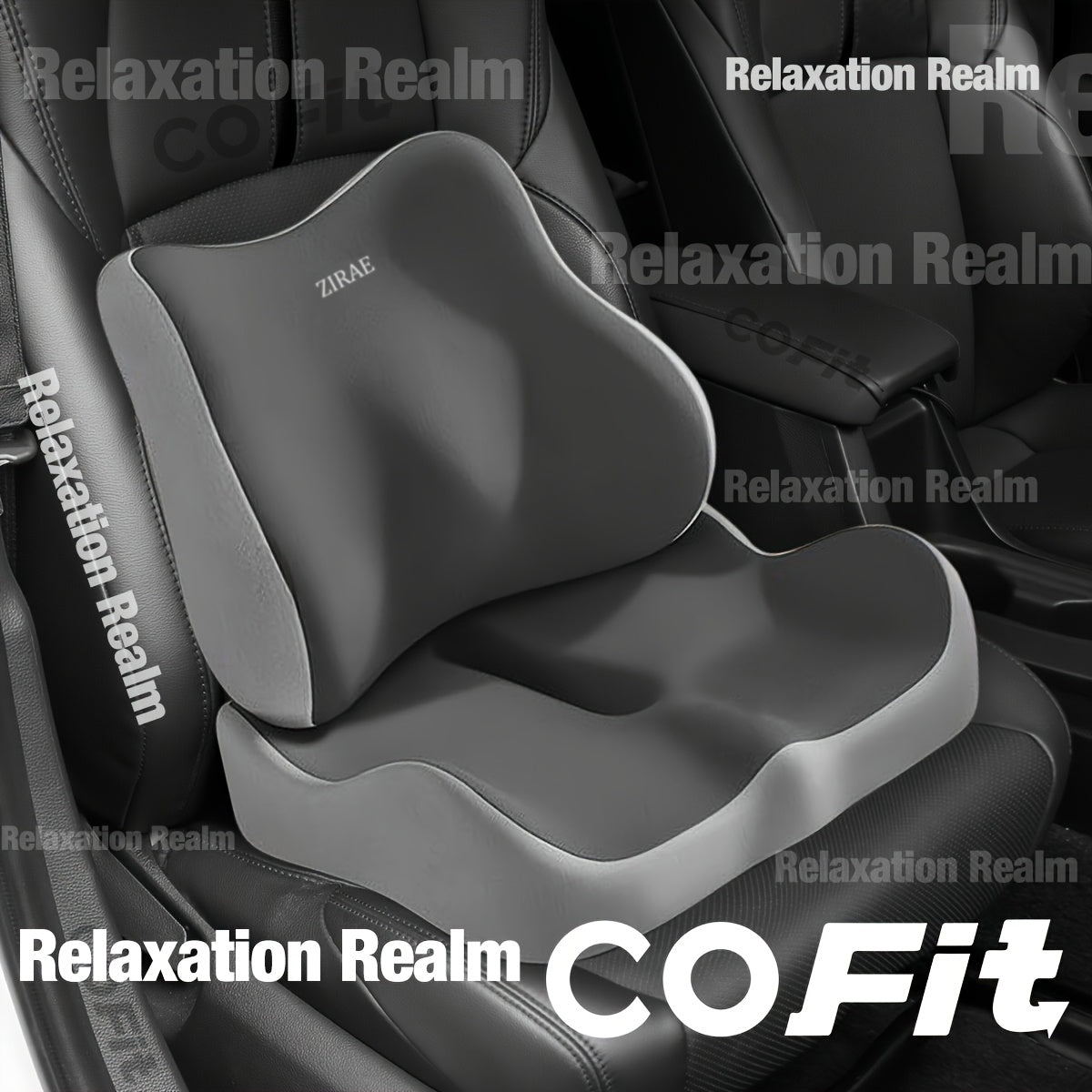 Premium Memory Foam Seat Cushion with Lumbar Support Pillow Ergonomic Seat Cushion for Car & Office Chair Comfort