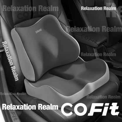 Premium Memory Foam Seat Cushion with Lumbar Support Pillow Ergonomic Seat Cushion for Car & Office Chair Comfort