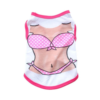 Summer Cat Clothes Cotton Vest Breathable Printed Pajamas for Sphynx Cats and Puppies